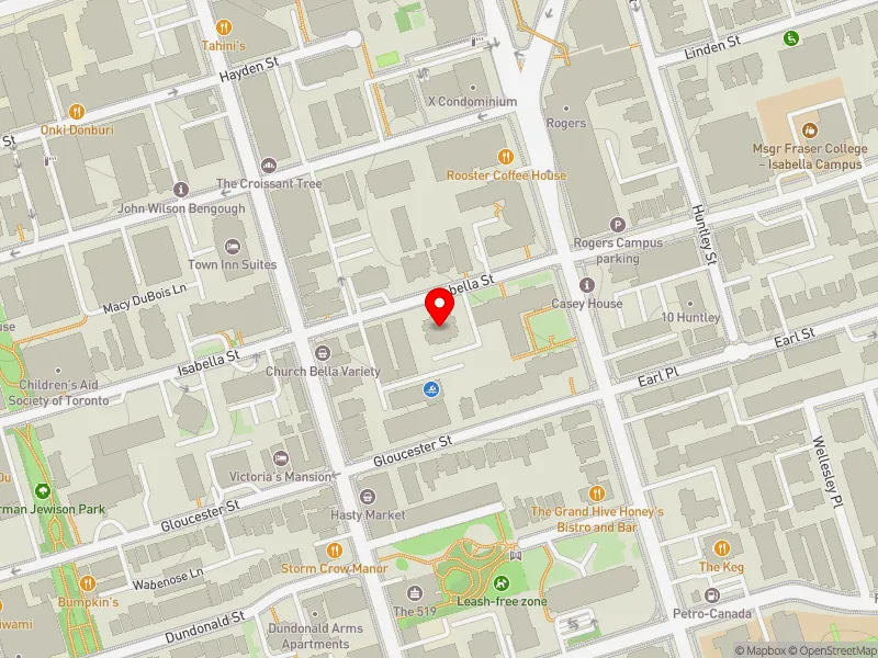 RentSafeTO apartment evaluation map view of 89 ISABELLA ST in Toronto Centre, Toronto