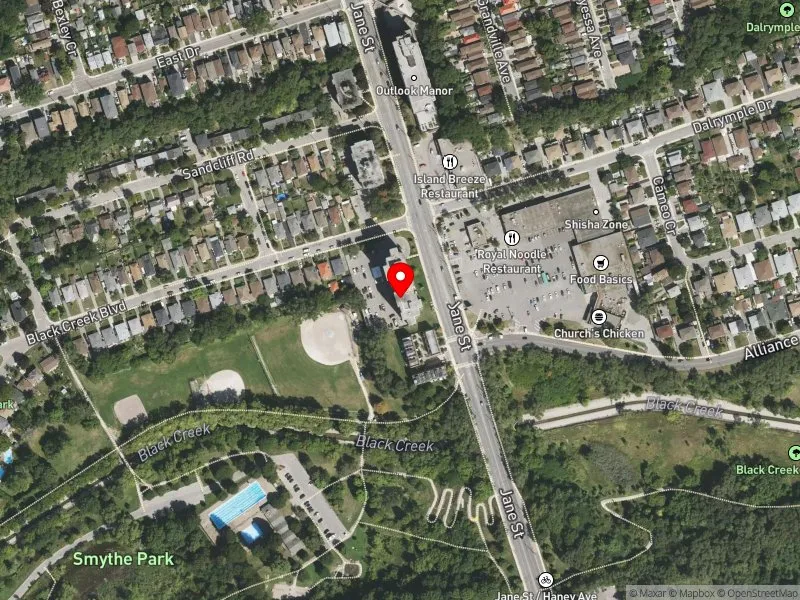RentSafeTO apartment evaluation satellite view of 890 JANE ST in York South-Weston, Toronto