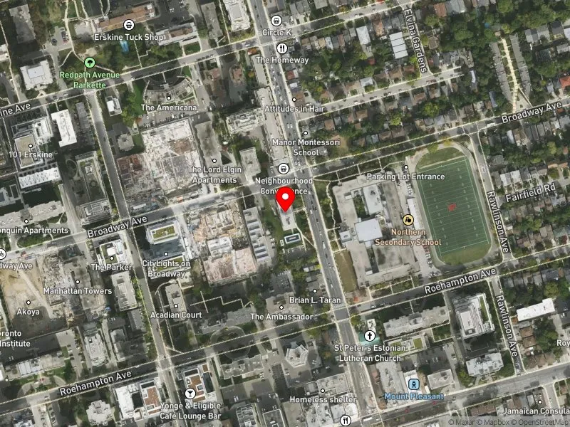 RentSafeTO apartment evaluation satellite view of 890 MOUNT PLEASANT RD in Toronto-St. Paul's, Toronto