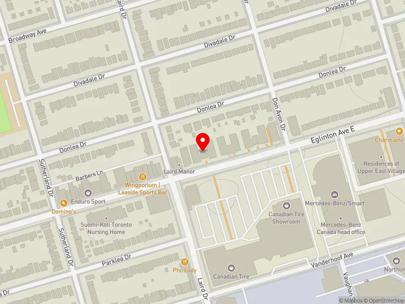 RentSafeTO apartment evaluation map view of 892 EGLINTON AVE E in Don Valley West, Toronto