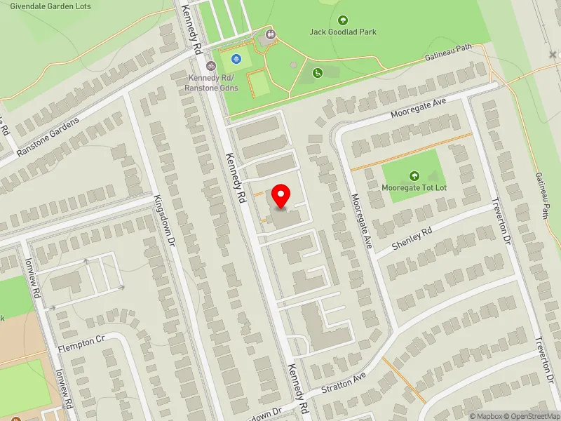 RentSafeTO apartment evaluation map view of 893 KENNEDY RD in Scarborough Centre, Toronto