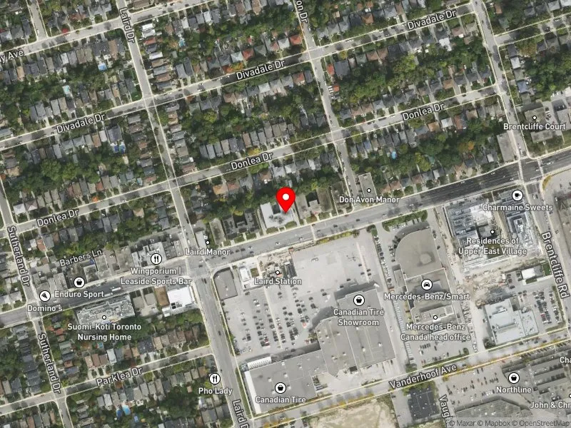 RentSafeTO apartment evaluation satellite view of 894 EGLINTON AVE E in Don Valley West, Toronto