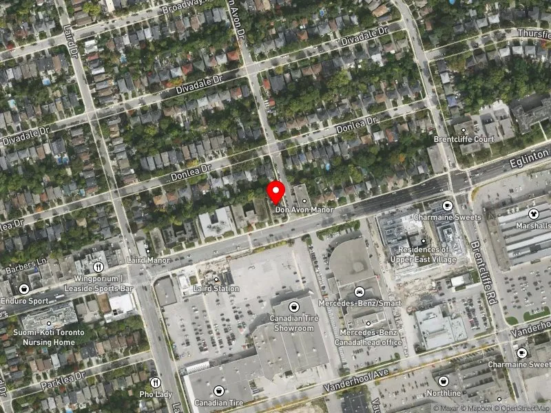 RentSafeTO apartment evaluation satellite view of 898 EGLINTON AVE E in Don Valley West, Toronto