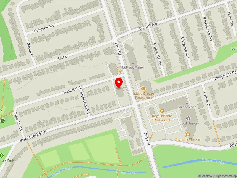 RentSafeTO apartment evaluation map view of 898 JANE ST in York South-Weston, Toronto