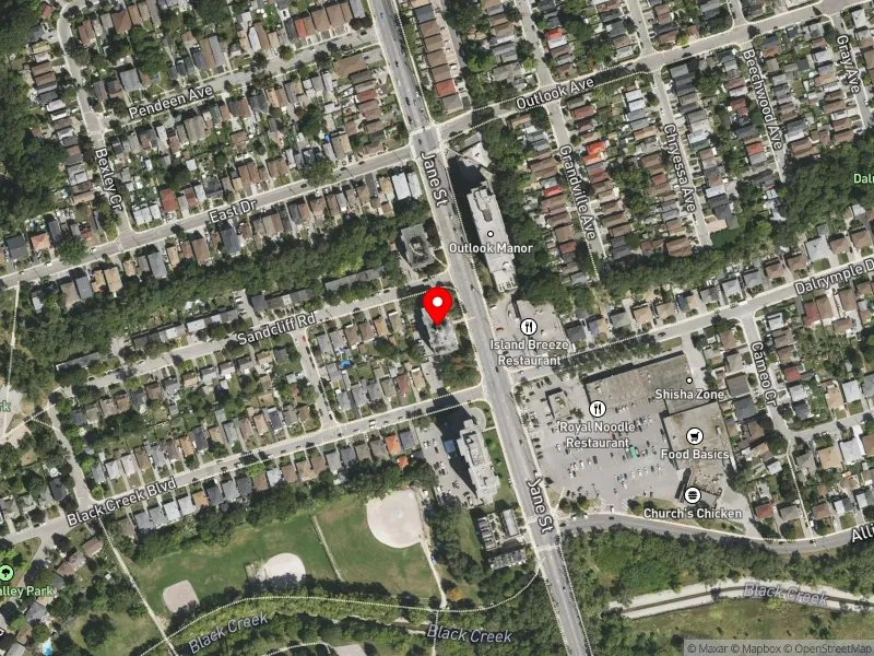 RentSafeTO apartment evaluation satellite view of 898 JANE ST in York South-Weston, Toronto