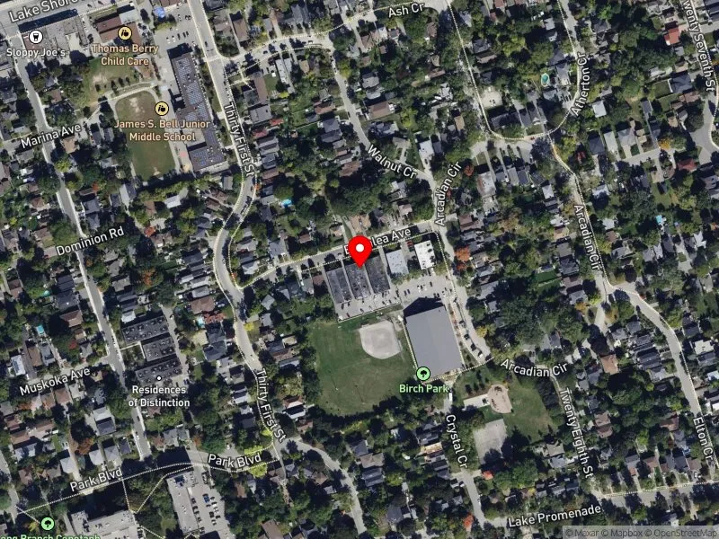 RentSafeTO apartment evaluation satellite view of 9 BIRCHLEA AVE in Etobicoke-Lakeshore, Toronto