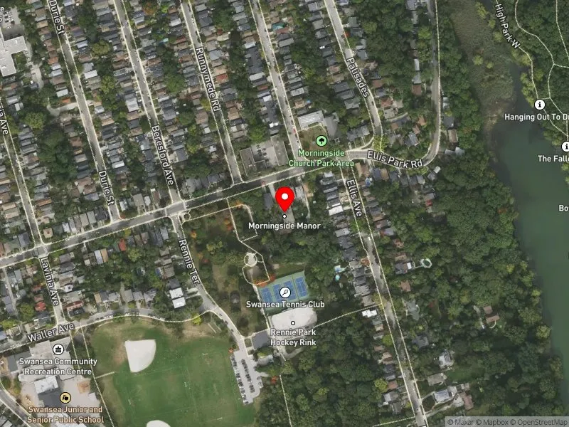 RentSafeTO apartment evaluation satellite view of 9 MORNINGSIDE AVE in Parkdale-High Park, Toronto