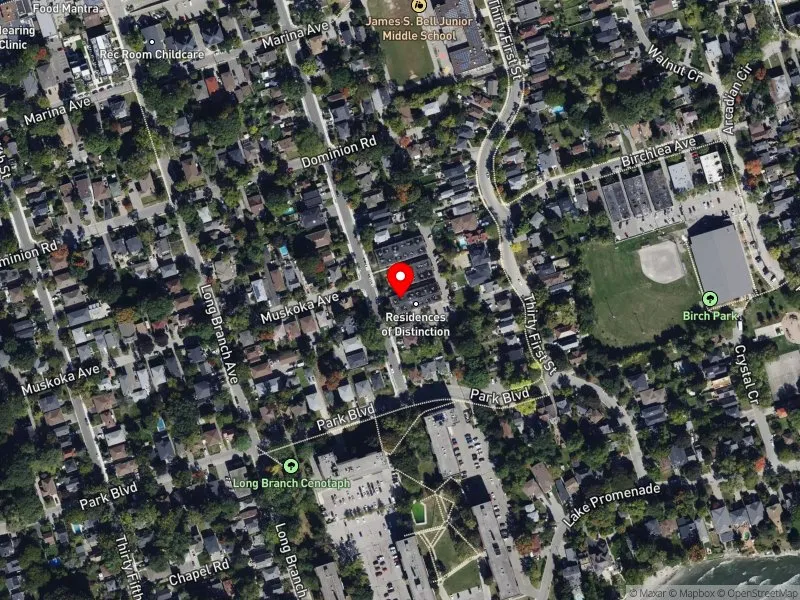 RentSafeTO apartment evaluation satellite view of 9 THIRTY THIRD ST in Etobicoke-Lakeshore, Toronto