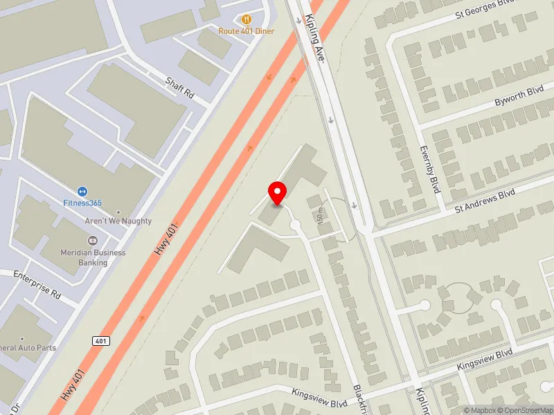 RentSafeTO apartment evaluation map view of 90 BLACKFRIAR AVE in Etobicoke North, Toronto
