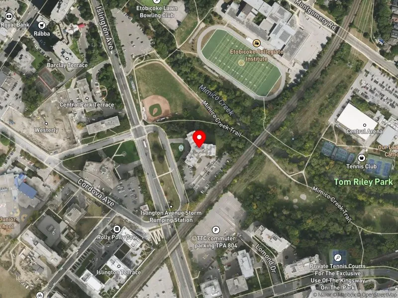 RentSafeTO apartment evaluation satellite view of 90 CORDOVA AVE in Etobicoke-Lakeshore, Toronto