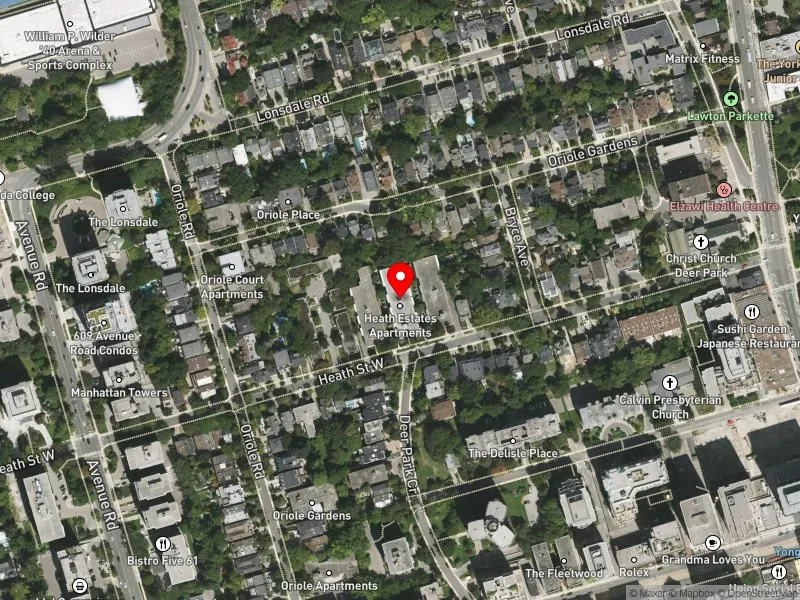RentSafeTO apartment evaluation satellite view of 90 HEATH ST W in Toronto-St. Paul's, Toronto