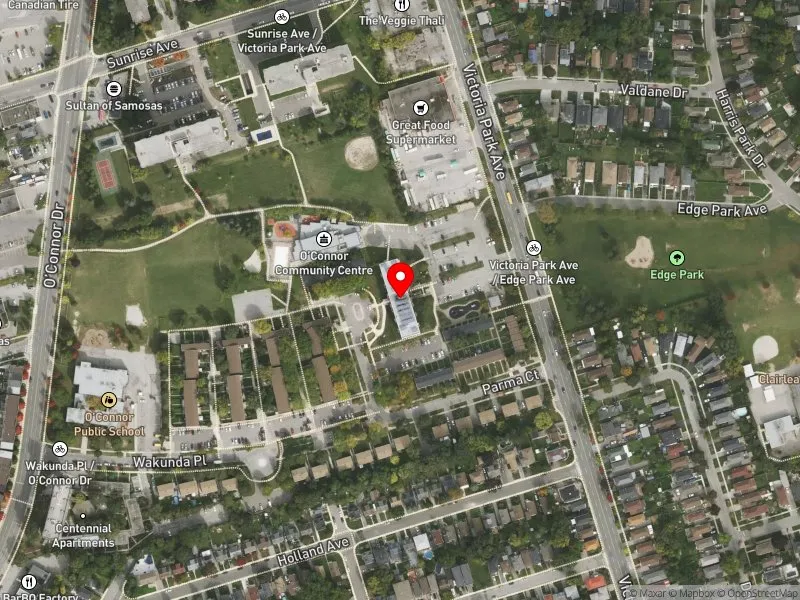 RentSafeTO apartment evaluation satellite view of 90 PARMA CRT in Beaches-East York, Toronto