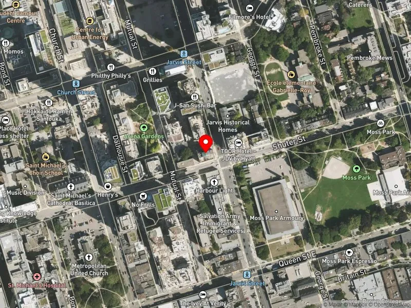RentSafeTO apartment evaluation satellite view of 90 SHUTER ST in Toronto Centre, Toronto