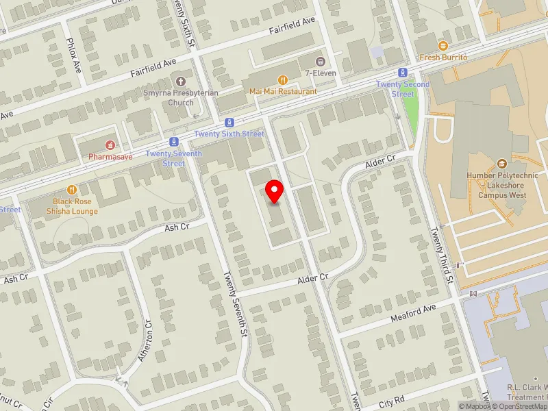 RentSafeTO apartment evaluation map view of 90 TWENTY FIFTH ST in Etobicoke-Lakeshore, Toronto