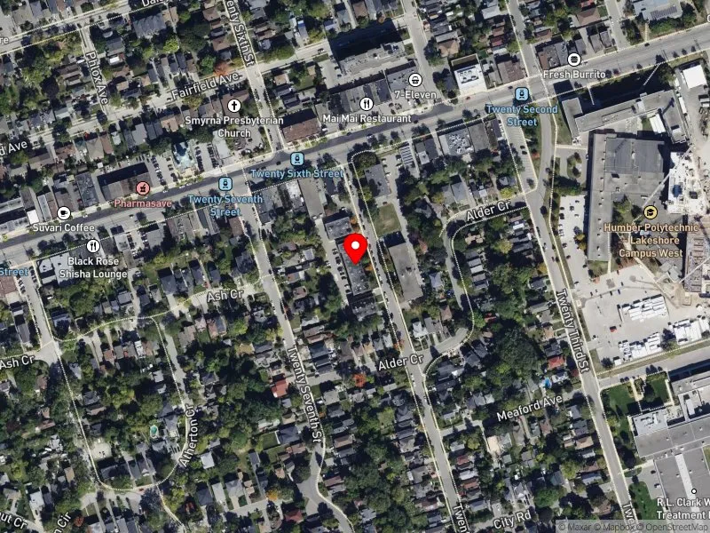 RentSafeTO apartment evaluation satellite view of 90 TWENTY FIFTH ST in Etobicoke-Lakeshore, Toronto
