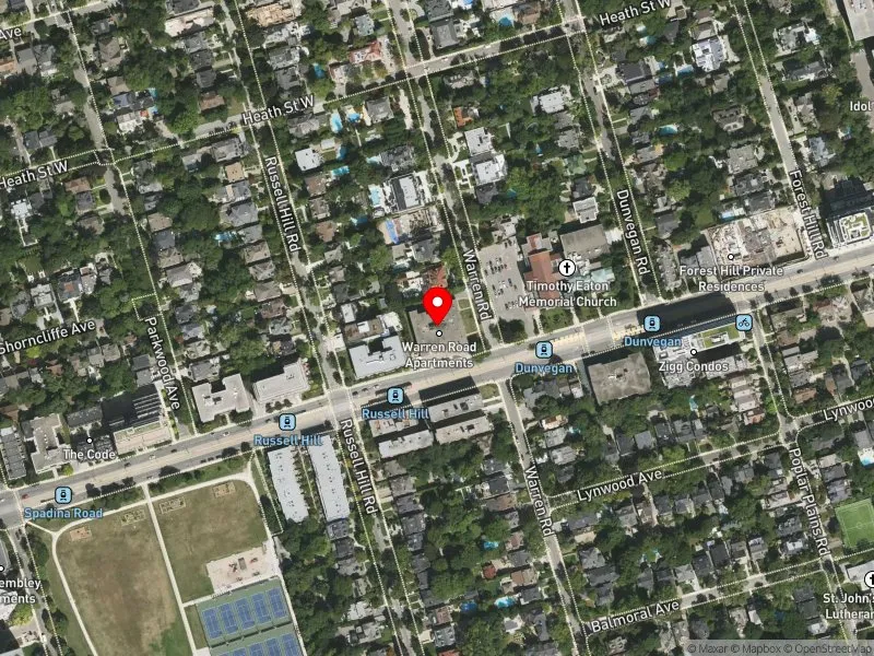 RentSafeTO apartment evaluation satellite view of 90 WARREN RD in Toronto-St. Paul's, Toronto