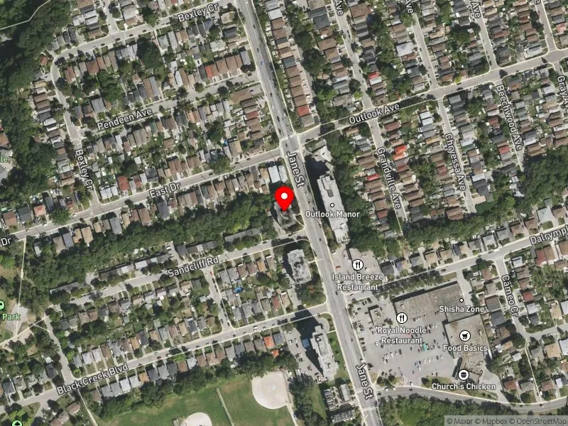RentSafeTO apartment evaluation satellite view of 900 JANE ST in York South-Weston, Toronto