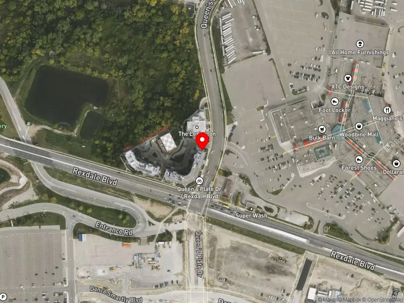 RentSafeTO apartment evaluation satellite view of 900 QUEENS PLATE DR in Etobicoke North, Toronto