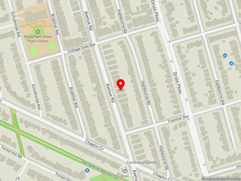 RentSafeTO apartment evaluation map view of 901 AVENUE RD in Toronto-St. Paul's, Toronto