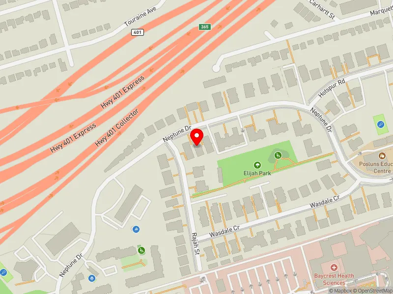 RentSafeTO apartment evaluation map view of 91 NEPTUNE DR in Eglinton-Lawrence, Toronto