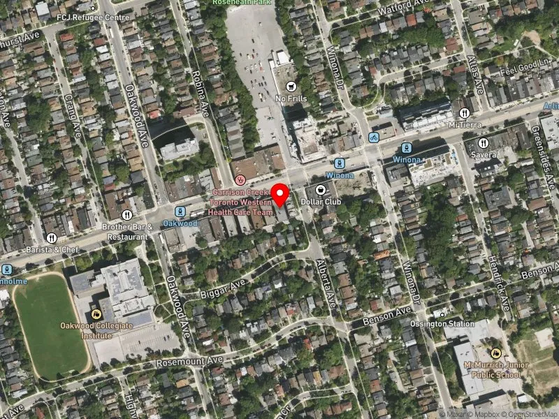 RentSafeTO apartment evaluation satellite view of 915 ST CLAIR AVE W in Davenport, Toronto