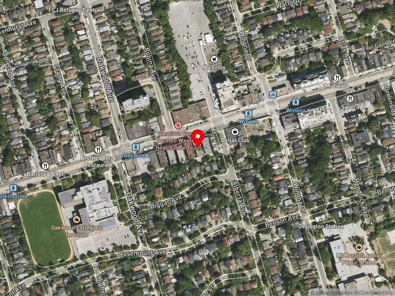 RentSafeTO apartment evaluation satellite view of 917 ST CLAIR AVE W in Davenport, Toronto