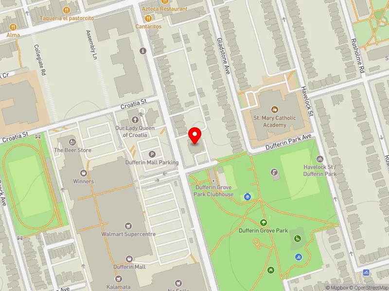 RentSafeTO apartment evaluation map view of 919 DUFFERIN ST in Davenport, Toronto