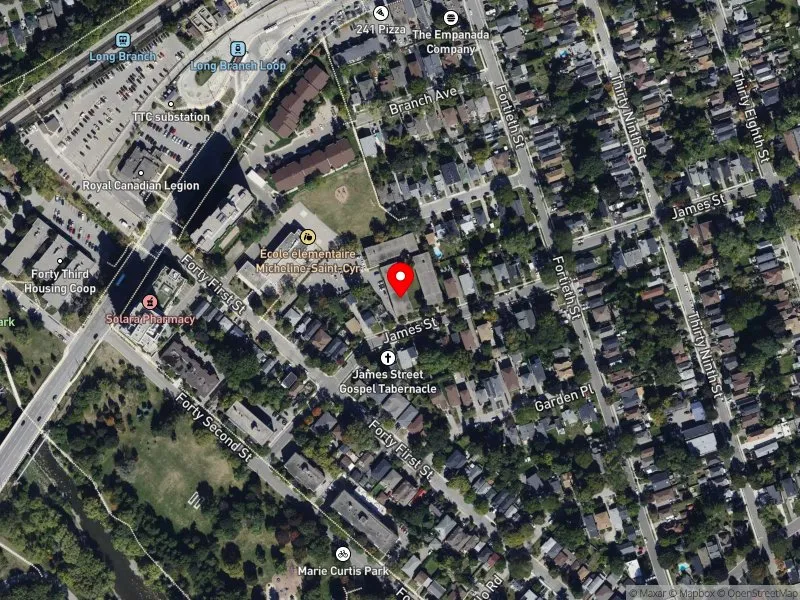 RentSafeTO apartment evaluation satellite view of 92 JAMES ST in Etobicoke-Lakeshore, Toronto
