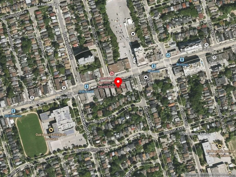 RentSafeTO apartment evaluation satellite view of 921 ST CLAIR AVE W in Davenport, Toronto