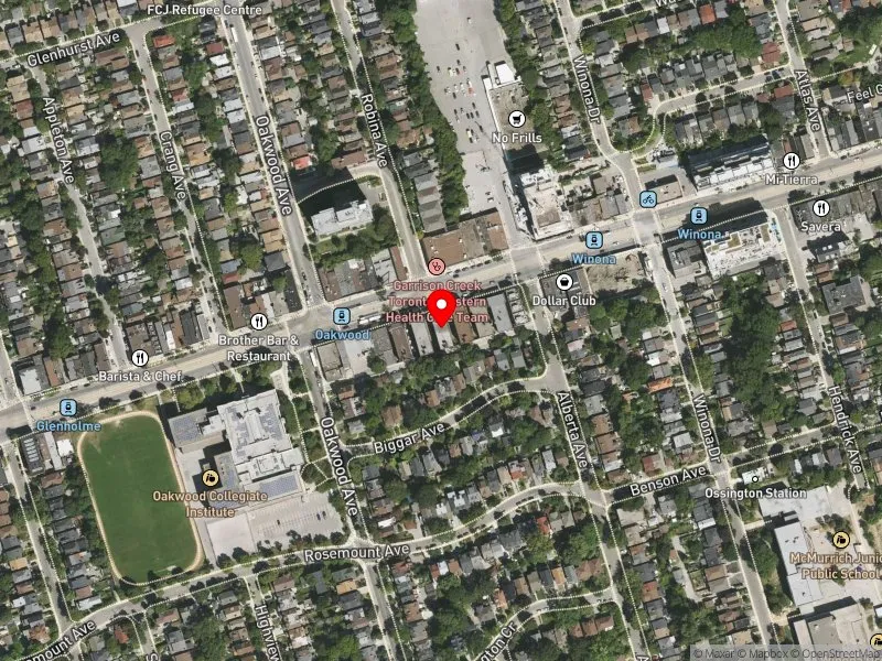 RentSafeTO apartment evaluation satellite view of 923 ST CLAIR AVE W in Davenport, Toronto