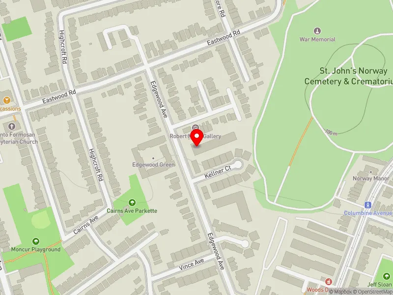 RentSafeTO apartment evaluation map view of 93 EDGEWOOD AVE in Beaches-East York, Toronto