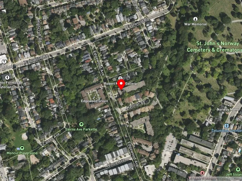 RentSafeTO apartment evaluation satellite view of 93 EDGEWOOD AVE in Beaches-East York, Toronto