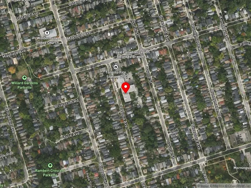 RentSafeTO apartment evaluation satellite view of 93 LAVINIA AVE in Parkdale-High Park, Toronto