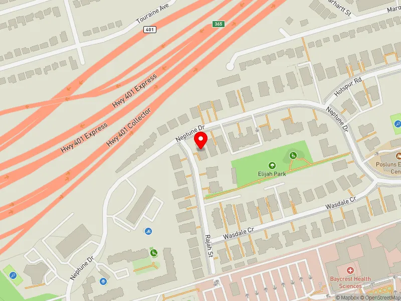 RentSafeTO apartment evaluation map view of 93 NEPTUNE DR in Eglinton-Lawrence, Toronto
