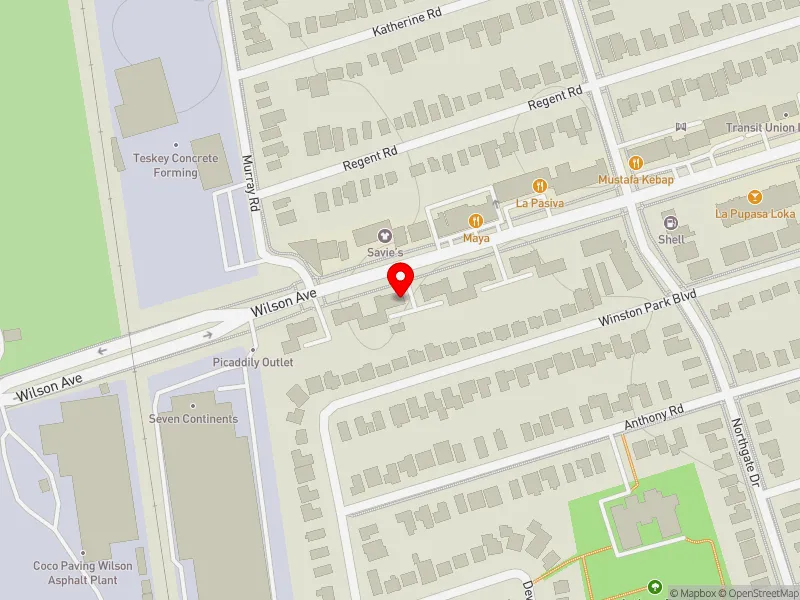 RentSafeTO apartment evaluation map view of 933-937 WILSON AVE in York Centre, Toronto