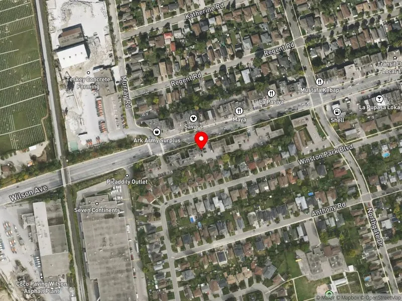 RentSafeTO apartment evaluation satellite view of 933-937 WILSON AVE in York Centre, Toronto