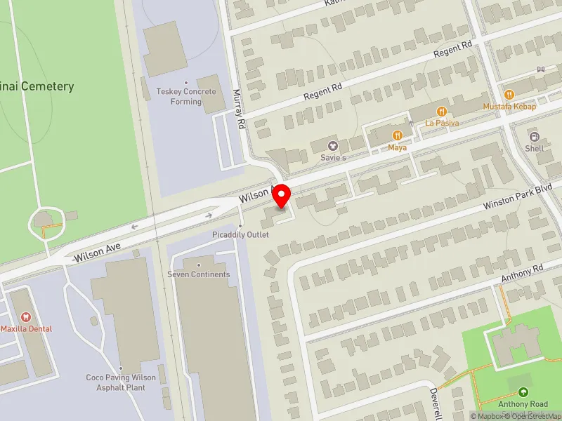 RentSafeTO apartment evaluation map view of 939-941 WILSON AVE in York Centre, Toronto