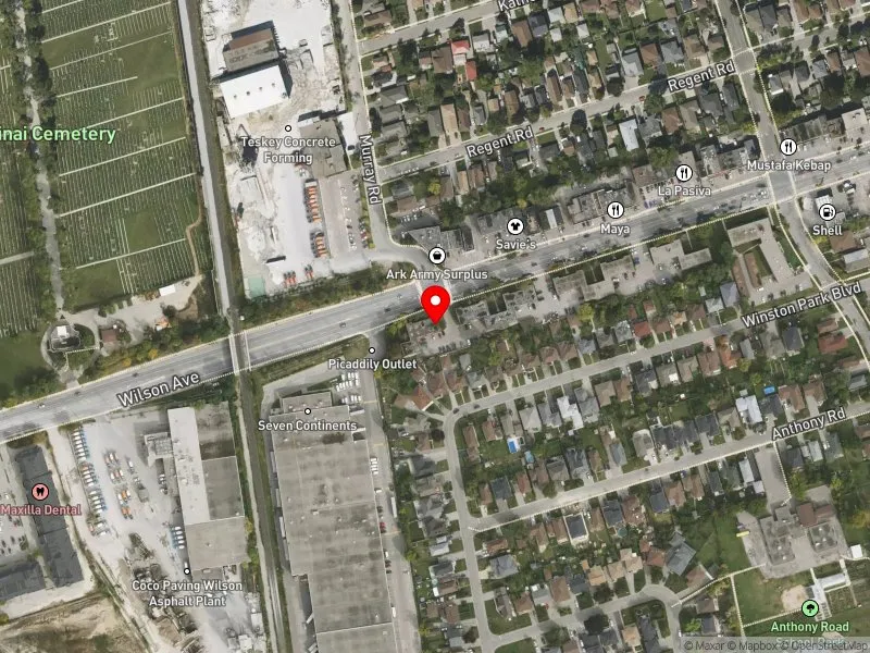 RentSafeTO apartment evaluation satellite view of 939-941 WILSON AVE in York Centre, Toronto
