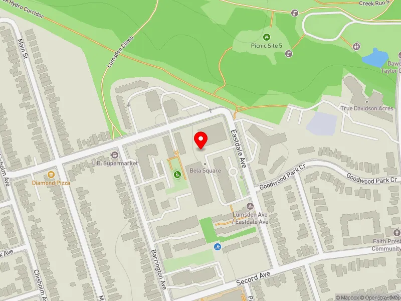 RentSafeTO apartment evaluation map view of 94 EASTDALE AVE in Beaches-East York, Toronto