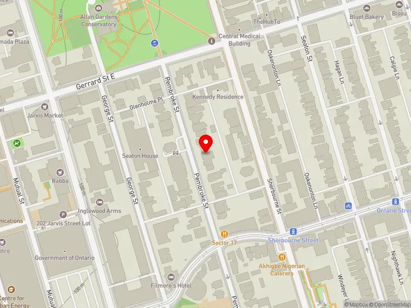 RentSafeTO apartment evaluation map view of 95 PEMBROKE ST in Toronto Centre, Toronto