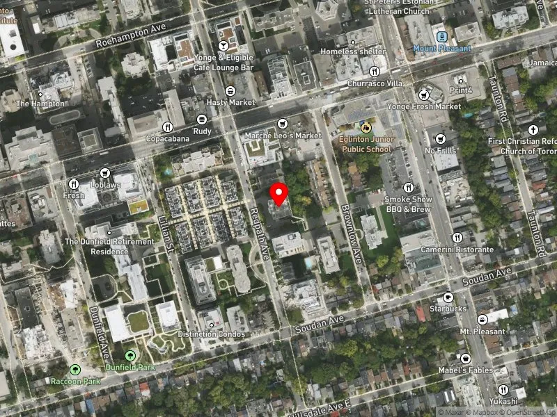 RentSafeTO apartment evaluation satellite view of 95 REDPATH AVE in Toronto-St. Paul's, Toronto