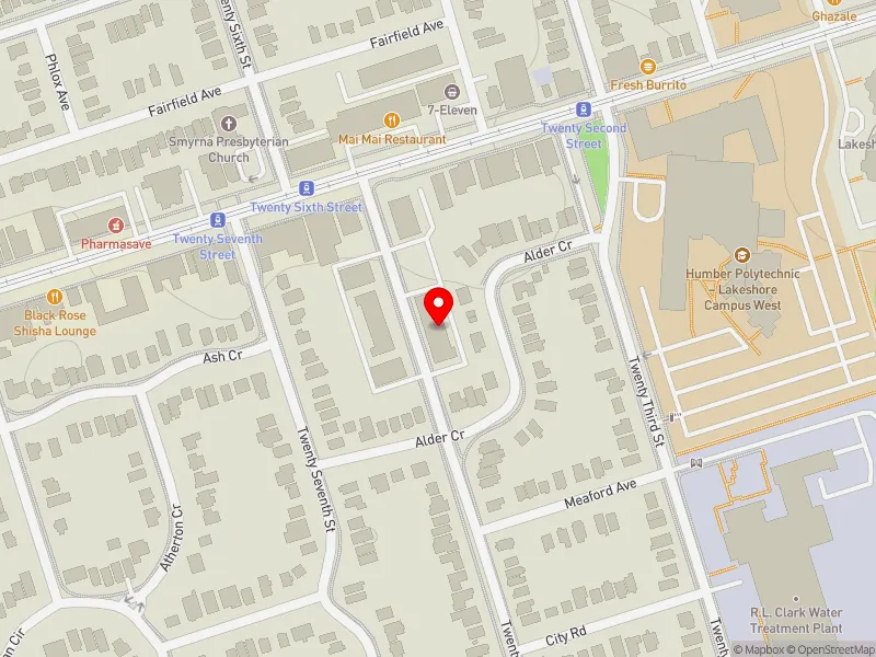 RentSafeTO apartment evaluation map view of 95 TWENTY FIFTH ST in Etobicoke-Lakeshore, Toronto