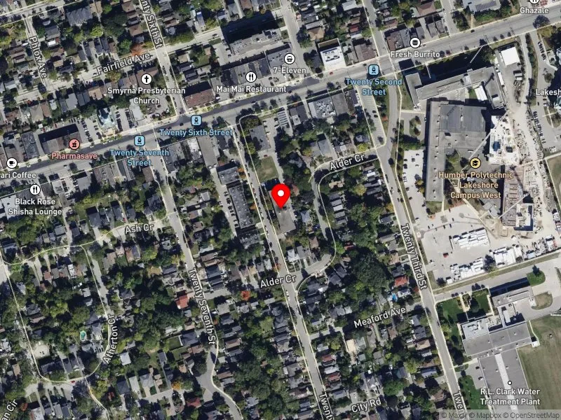 RentSafeTO apartment evaluation satellite view of 95 TWENTY FIFTH ST in Etobicoke-Lakeshore, Toronto