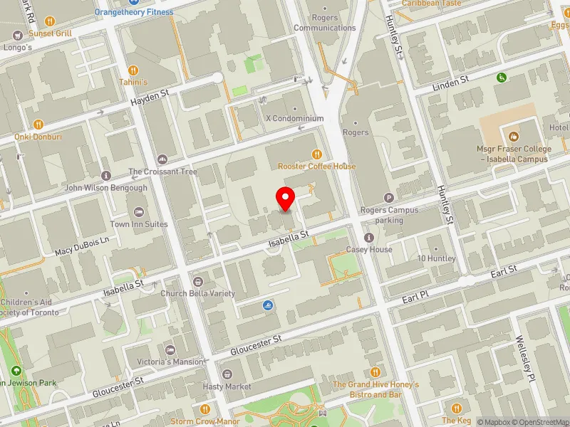 RentSafeTO apartment evaluation map view of 96 ISABELLA ST in Toronto Centre, Toronto