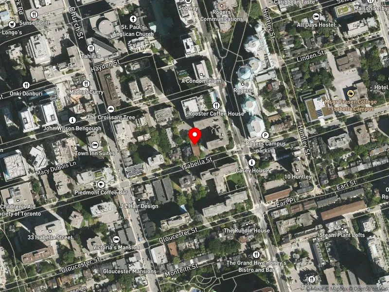 RentSafeTO apartment evaluation satellite view of 96 ISABELLA ST in Toronto Centre, Toronto
