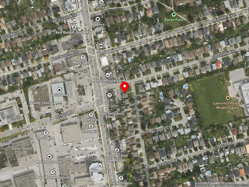 RentSafeTO apartment evaluation satellite view of 96 MULHOLLAND AVE in Eglinton-Lawrence, Toronto