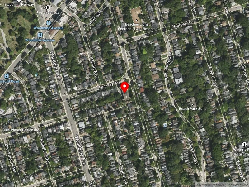 RentSafeTO apartment evaluation satellite view of 98 ELMER AVE in Beaches-East York, Toronto