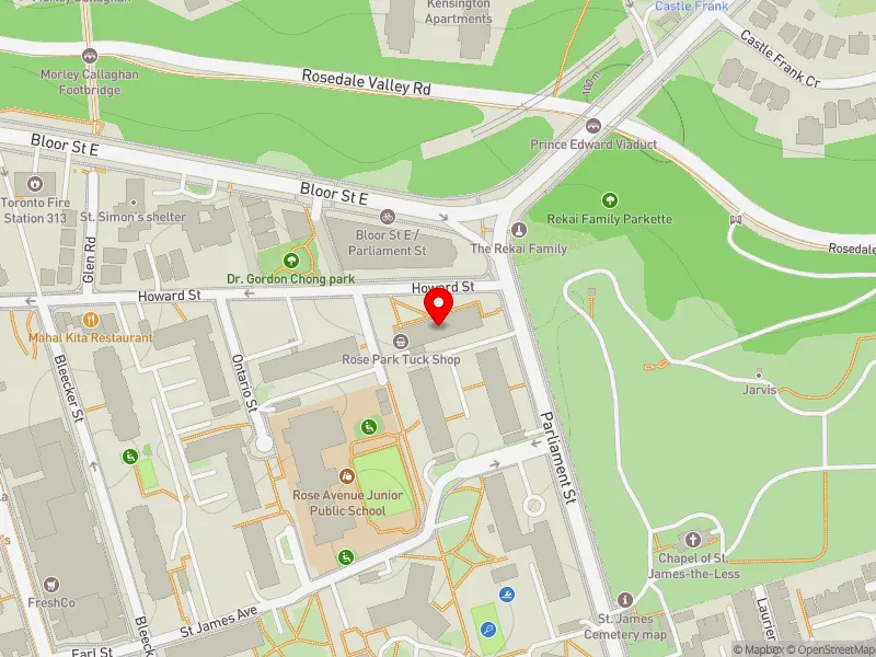 RentSafeTO apartment evaluation map view of 99 HOWARD ST in Toronto Centre, Toronto