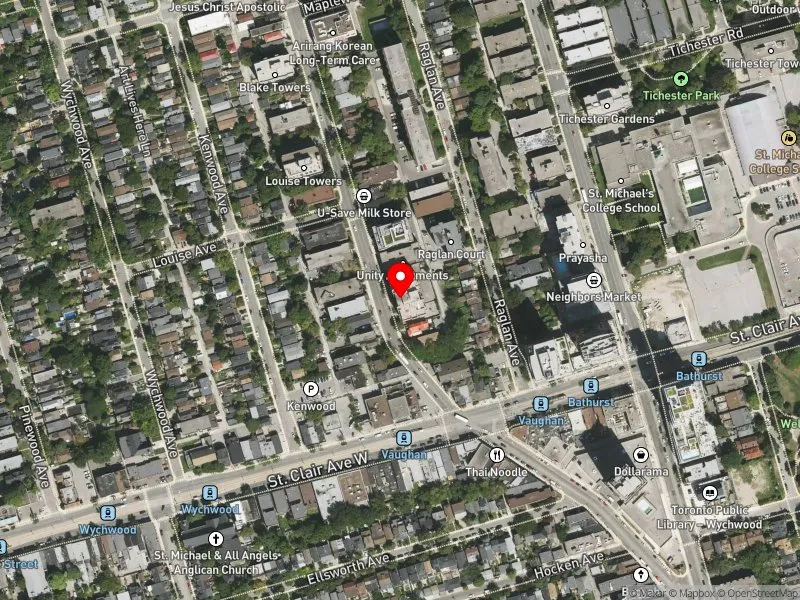 RentSafeTO apartment evaluation satellite view of 99 VAUGHAN RD in Toronto-St. Paul's, Toronto