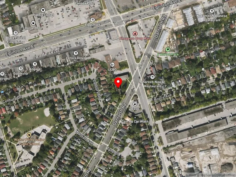 RentSafeTO apartment evaluation satellite view of 996 DANFORTH RD in Scarborough Southwest, Toronto